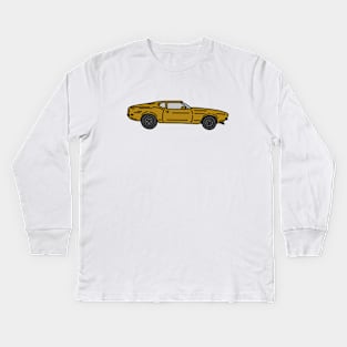 retro muscle cars hand drawn Kids Long Sleeve T-Shirt